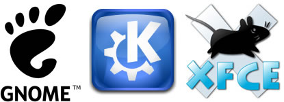 gnome, kde, xfce